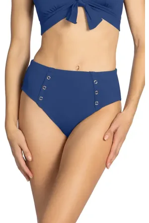 Robin Piccone Amy High Waist Bikini Bottoms in at Nordstrom, Size Large