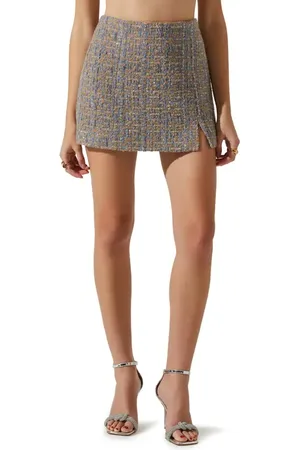 ASTR Covina Tweed Miniskirt in at Nordstrom, Size Large