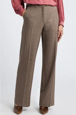 Nordstrom Textured Straight Leg Trousers in at , Size 10