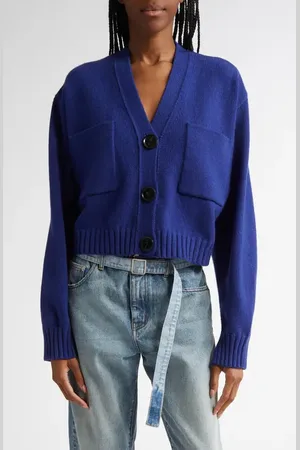 Proenza Schouler Sofia Oversize Cashmere Crop Cardigan in at Nordstrom, Size X-Large