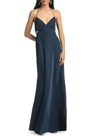 Sachin & Babi Alexandra Back Cutout Matte Charmeuse Gown in at Nordstrom, Size 0