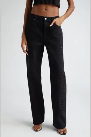 Alexander Wang EZ Slouch Cutout Logo Jeans in at Nordstrom, Size 25