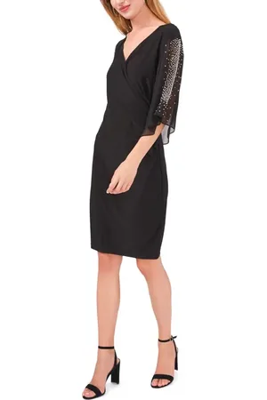 Chaussmoi Embellished Sleeve Sheath Dress in at Nordstrom, Size Large