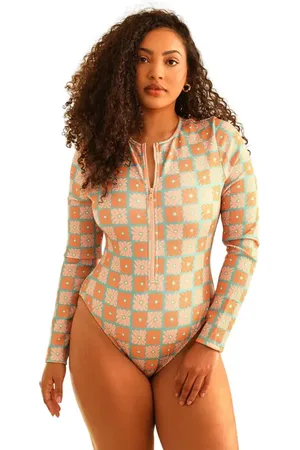 DIPPIN DAISYS Shoal Front Zipper Long Sleeve One Piece in at Nordstrom, Size Small