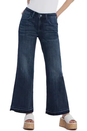 HINT OF BLU Ruby Release Hem Relaxed Flare Leg Jeans in at Nordstrom, Size 25