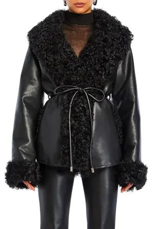SER.O.YA Roxanne Vegan Leather Coat in at Nordstrom, Size Small