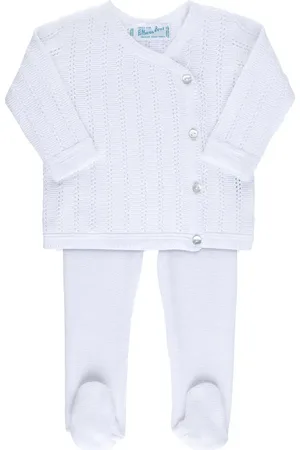 Feltman Brothers Pointelle Knit Sweater, Footed Pants & Bonnet Set in at Nordstrom, Size Newborn