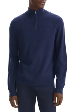 THEORY Hilles Quarter Zip Cashmere Sweater in at Nordstrom, Size Large