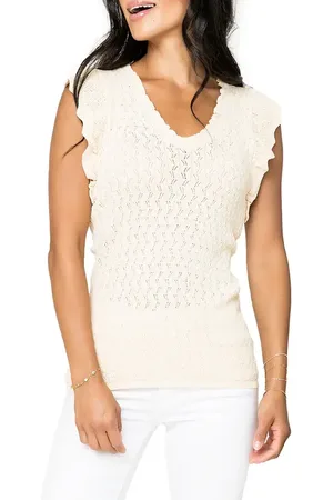 GIBSONLOOK Pointelle Sleeveless Sweater in at Nordstrom, Size X-Small
