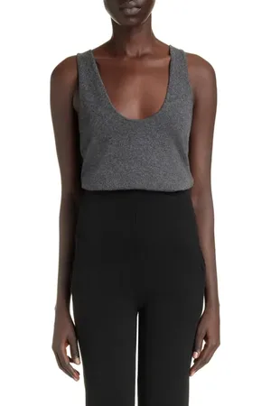 Saint Laurent Scoop Neck Cashmere Sweater Tank in at Nordstrom, Size Small