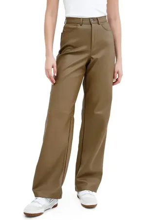 Marcella Julien High Waist Faux Leather Wide Leg Pants in at Nordstrom, Size X-Small