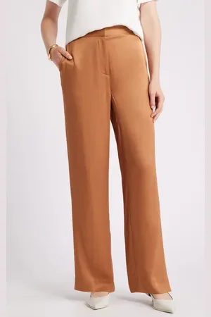 Nordstrom Straight Leg Satin Pants in at , Size X-Small