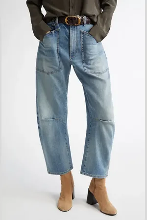NILI LOTAN Shon High Waist Barrel Leg Jeans in at Nordstrom, Size 31