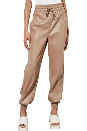 Ming Wang Faux Leather Joggers in at Nordstrom, Size X-Small