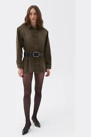 Nocturne Belted Mini Shirt Dress in at Nordstrom, Size Large