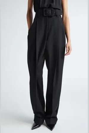 Max Mara Street Pleated Cotton Twill Tapered Pants in at Nordstrom, Size 6