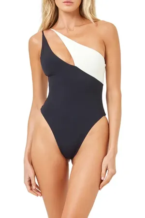 L*Space Raquel Colorblock One-Shoulder One-Piece Swimsuit in at Nordstrom, Size X-Small