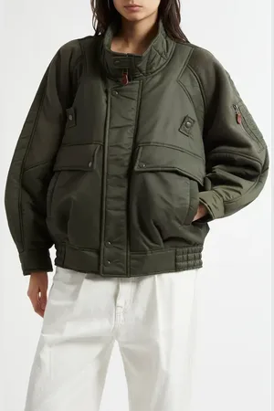 R13 Ribbed Flight Bomber Jacket in at Nordstrom, Size Large