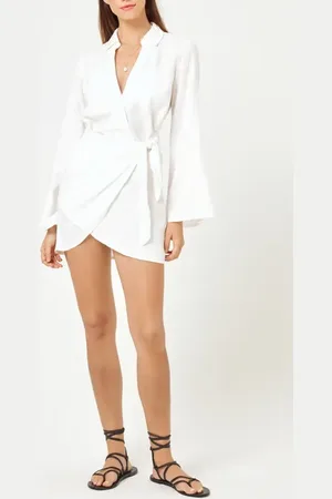 L*Space Las Palmas Long Sleeve Cover-Up Wrap Dress in at Nordstrom, Size Small