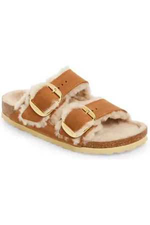 Birkenstock Arizona Big Buckle Genuine Shearling Lined Sandal in at Nordstrom, Size 5-5.5Us