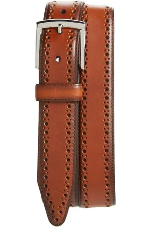 Johnston & Murphy Perforated Leather Belt in at Nordstrom, Size 32
