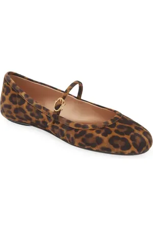 Gianvito Rossi Carla Leopard Print Ballet Flat in at Nordstrom, Size 5Us