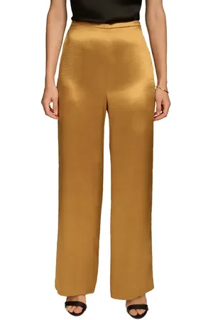 Donna Karan Ripple Wide Leg Satin Pants in at Nordstrom, Size X-Large