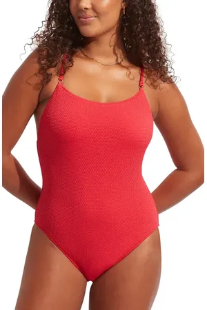 Seafolly Sea Dive Scoop Neck One-Piece Swimsuit in at Nordstrom, Size 4 Us