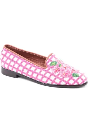 ByPaige Needlepoint Checkered Hydrangea Flat in at Nordstrom, Size 7.5