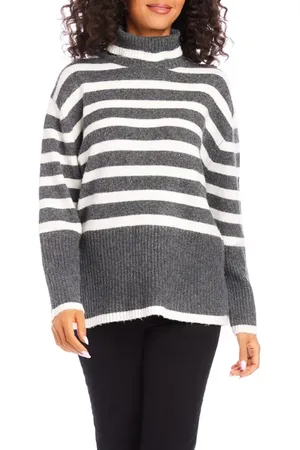 Karen Kane Stripe Turtleneck Sweater in at Nordstrom, Size Small