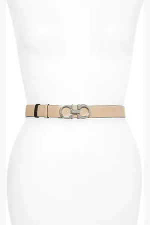 Salvatore Ferragamo Double Gancio Reversible Leather Belt in at Nordstrom, Size 85