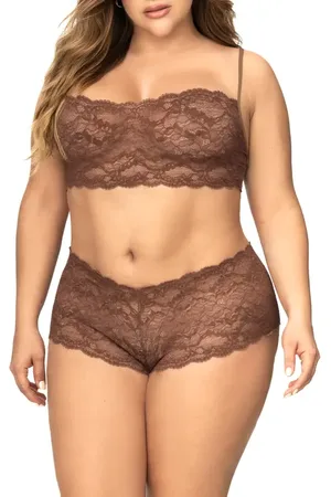 Mapalé Lace Bralette & Boyshorts Set in at Nordstrom, Size 2X