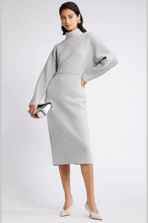 Nordstrom Mock Neck Midi Dress in at , Size X-Small