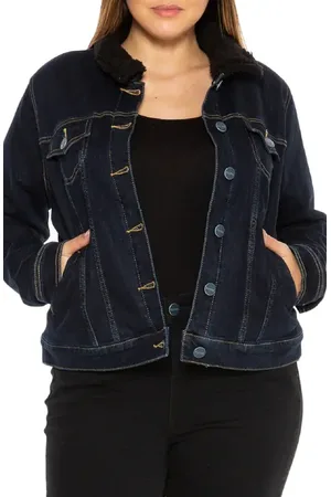 Slink The Fleece Lined Denim Jacket in at Nordstrom, Size 0X