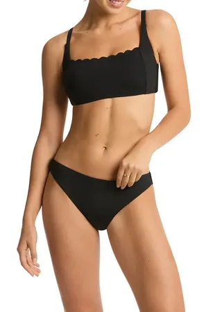 SEA LEVEL Scalloped Square Neck Bikini Top in at Nordstrom, Size 4 Us