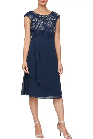 Alex Evenings Embroidered Bodice A-Line Cocktail Dress in at Nordstrom, Size 4