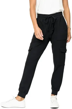 GIBSONLOOK Gigi Essential Soft Stretch Cotton Ponte Cargo Joggers in at Nordstrom, Size Small
