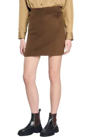 Sandro Double-faced short wool skirt in at Nordstrom, Size 38 Eu