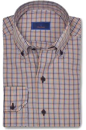 David Donahue Check Cotton Poplin Button-Down Shirt in at Nordstrom, Size Xx-Large