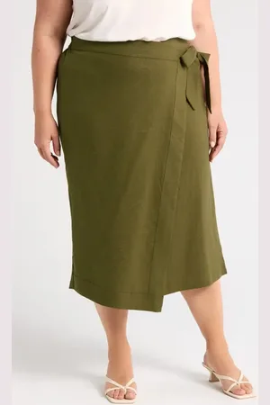 UNIVERSAL STANDARD Linen Blend Faux Wrap Skort in at Nordstrom