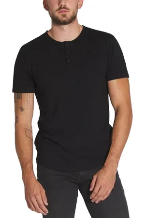 Cuts AO Curved Hem Short Sleeve Henley in at Nordstrom, Size Xx-Large