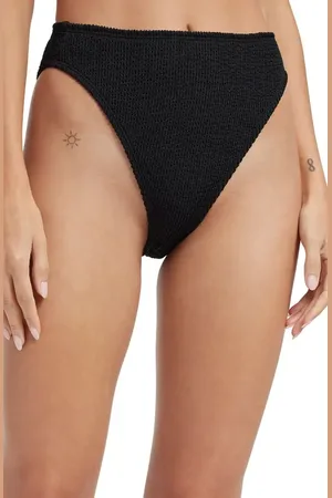GOOD AMERICAN Good Waist High Leg Bikini Bottoms in at Nordstrom, Size Large