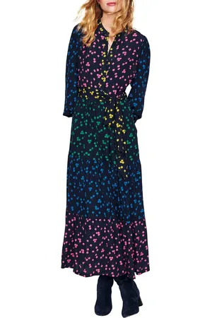 Boden Alba Floral Long Sleeve Maxi Shirtdress in at Nordstrom, Size 12