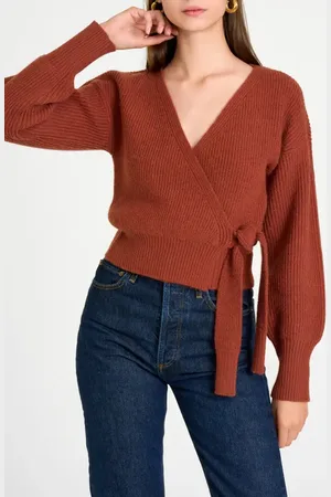 WAYF Terri Boucl?? Rib Wrap Sweater in at Nordstrom, Size X-Small