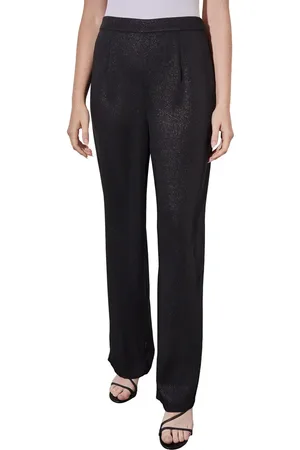 Ming Wang Metallic Shimmer Straight Leg Pants in at Nordstrom, Size X-Small