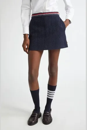 Thom Browne Side Tab Tweed Miniskirt in at Nordstrom, Size 0 Us