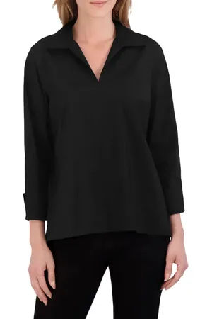 Foxcroft Agnes Split Cuff Popover Blouse in at Nordstrom, Size X-Small