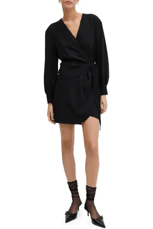MANGO Long Sleeve Wrap Dress in at Nordstrom, Size 2