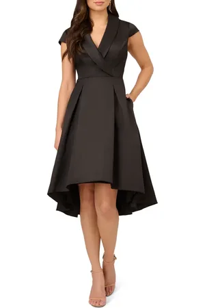 Adrianna Papell Box Pleat High-Low Mikado Dress in at Nordstrom, Size 6