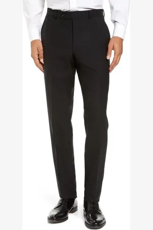 Ted Baker Jefferson Trim Fit Flat Front Wool Dress Pants in at Nordstrom, Size 30 - Unhemmed
